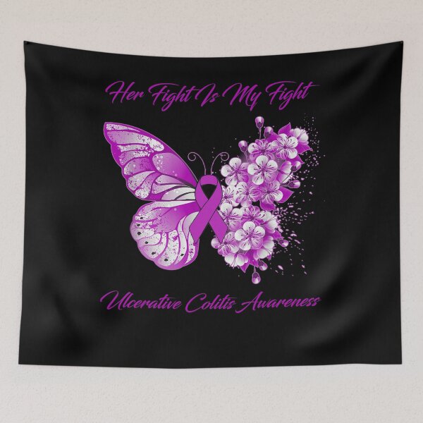 Item preview, Her Fight Is My Fight Ulcerative Colitis Awareness Butterfly Ribbon Gifts designed and sold by Adropine.