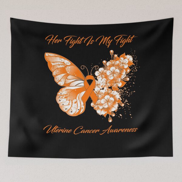Item preview, Her Fight Is My Fight Uterine Cancer Awareness Butterfly Ribbon Gifts designed and sold by Adropine.