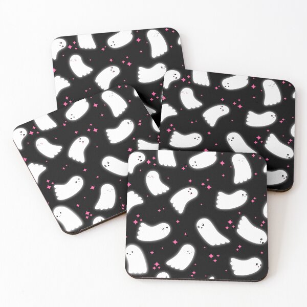 Item preview, Ghost Pattern (Pink Sparkles Black Background) designed and sold by Kimberly Sterling.