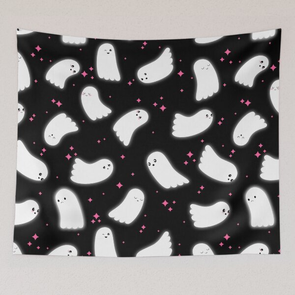 Item preview, Ghost Pattern (Pink Sparkles Black Background) designed and sold by Kimberly Sterling.