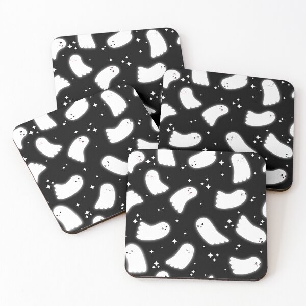 Item preview, Ghost Pattern (White Sparkles Black Background) designed and sold by Kimberly Sterling.