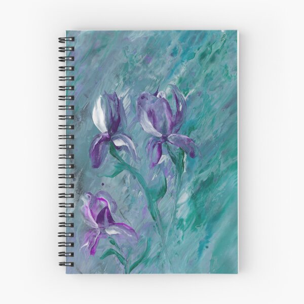 Item preview, Violet on Turquoise Irises designed and sold by Wanda Crowder.