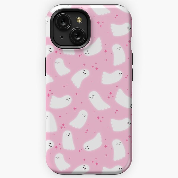 Ghost Pattern (Pink Sparkles Pink Background) iPhone Tough Case
