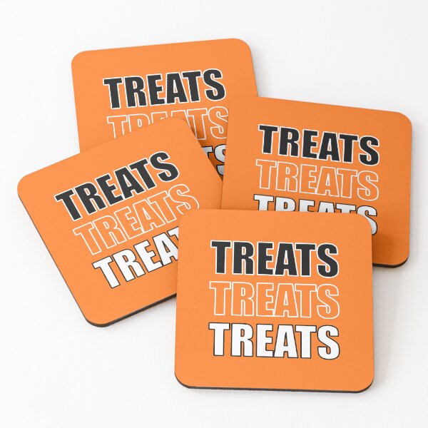 Item preview, TREATS TREATS TREATS - Halloween - Orange Background designed and sold by 8PawsStudio.