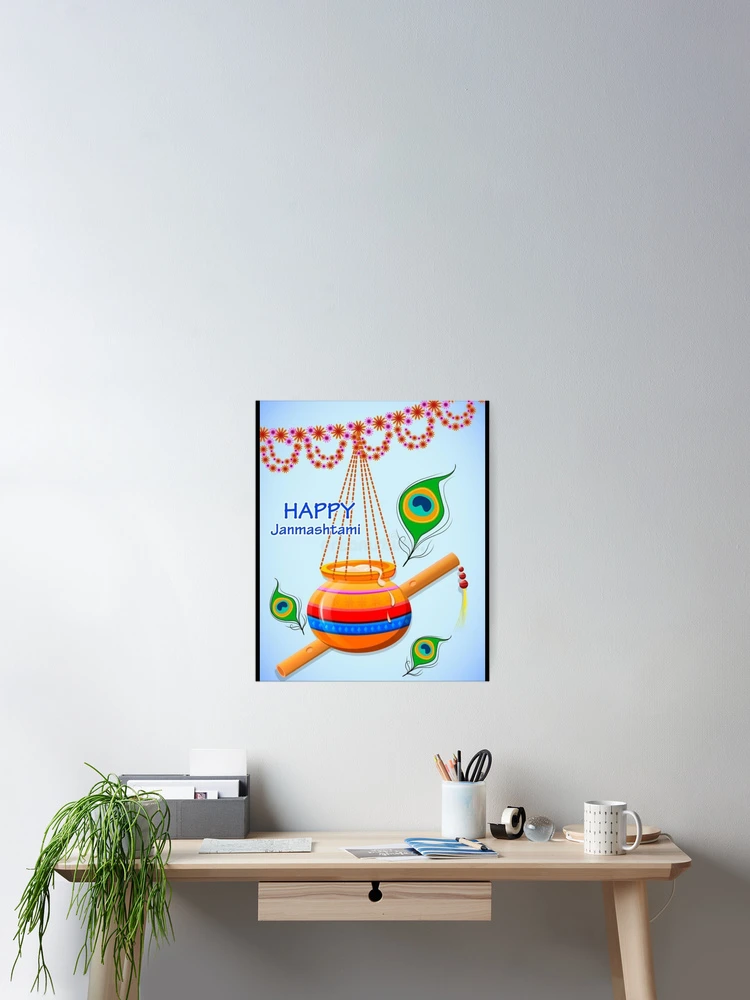 Thumbnail 2 of 3, Poster, Janmashtami designed and sold by RasikaDesignse.