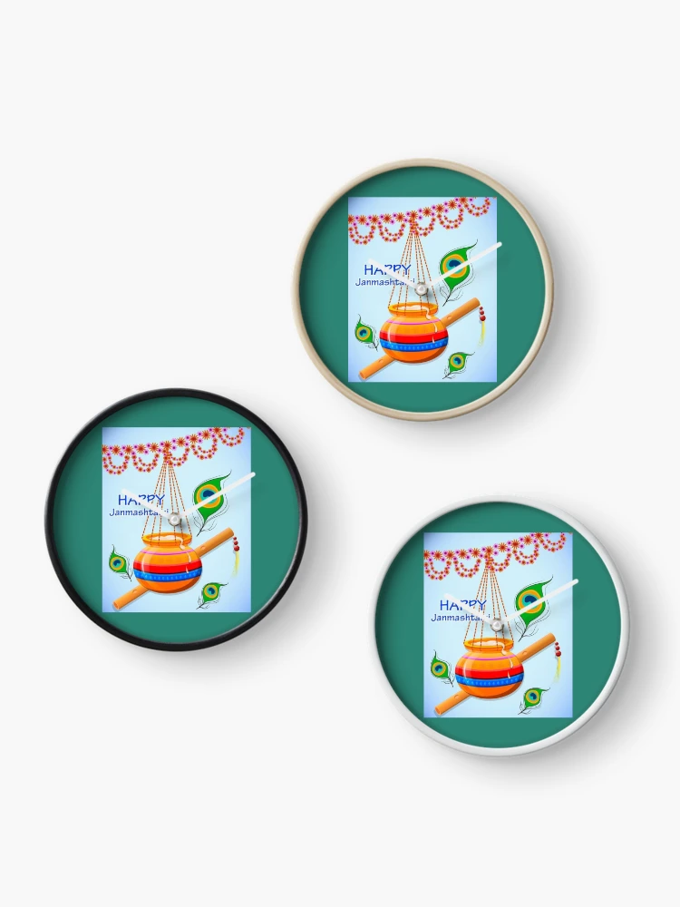 Thumbnail 3 of 4, Clock, Janmashtami designed and sold by RasikaDesignse.