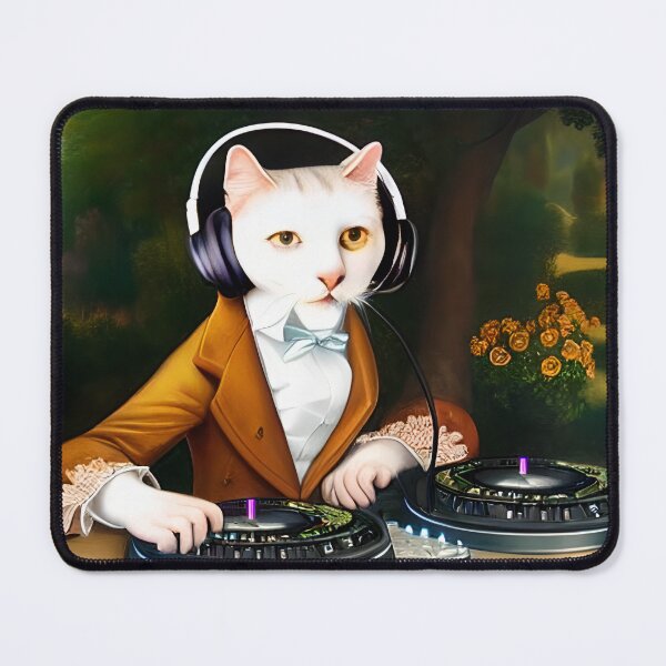 Item preview, Anthropomorphic Aristocratic Cat DJing at a Garden Party  designed and sold by skillunused.