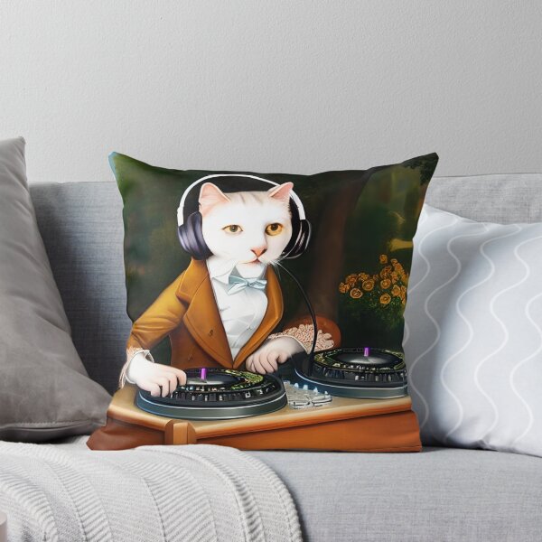 Item preview, Anthropomorphic Aristocratic Cat DJing at a Garden Party  designed and sold by skillunused.