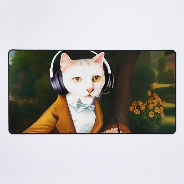 Item preview, Anthropomorphic Aristocratic Cat DJing at a Garden Party  designed and sold by skillunused.