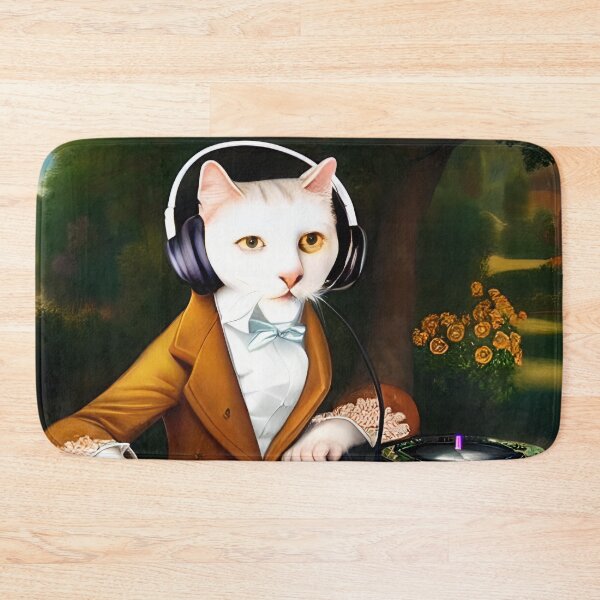 Item preview, Anthropomorphic Aristocratic Cat DJing at a Garden Party  designed and sold by skillunused.
