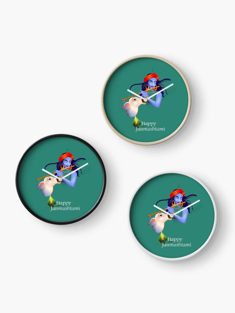 Thumbnail 3 of 4, Clock, janmashtami designed and sold by RasikaDesignse.