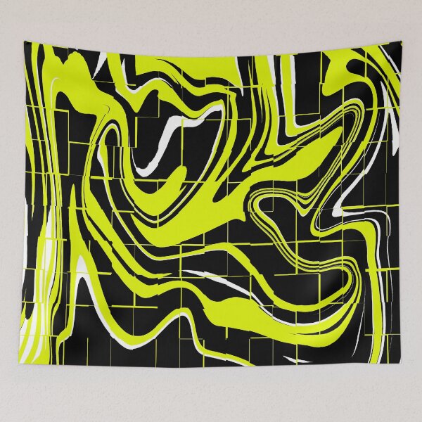 Item preview, Yellow and Black Liquid Tiles designed and sold by TondoMeander.