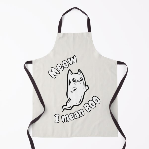 Item preview, Meow, I mean BOO cute Halloween print - Off White designed and sold by CreepyCurator.