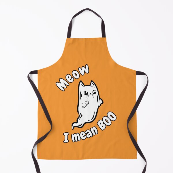 Item preview, Meow, I mean BOO cute Halloween print - Orange designed and sold by CreepyCurator.