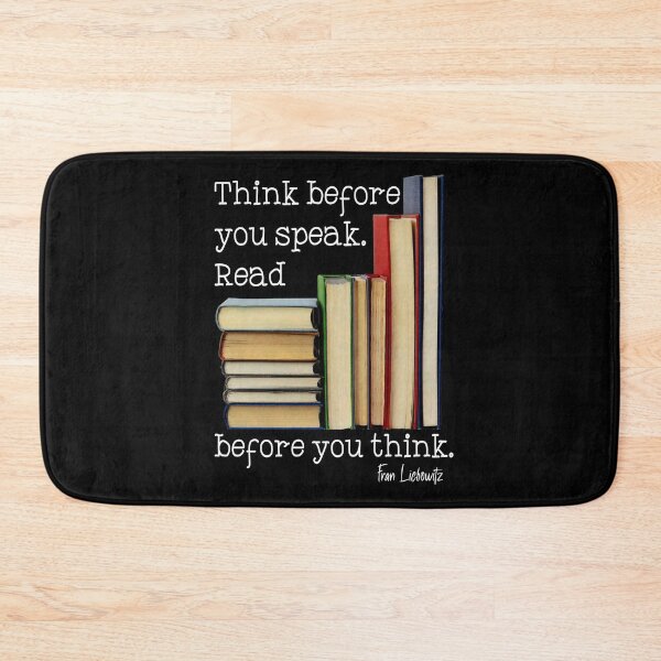 Item preview, Think before you speak. Read before you think. Mixed media book illustration. Quote by Fran Liebowitz designed and sold by jamie Omahen.