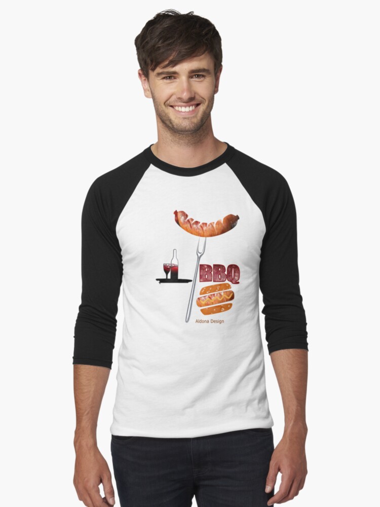 Thumbnail 1 von 3, Baseballshirt mit 3/4-Arm, Soifits eine Grillparty dann T-Shirts tragen designt und verkauft von aldona.