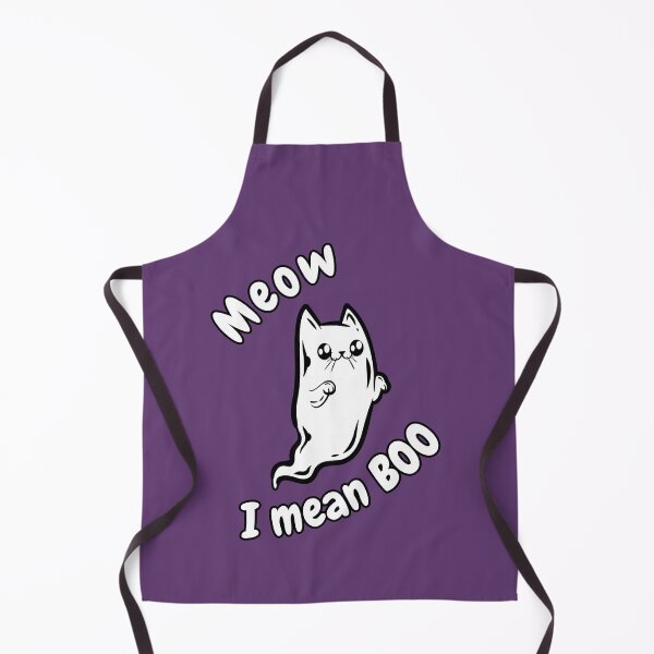 Item preview, Meow, I mean BOO cute Halloween print - Purple designed and sold by CreepyCurator.