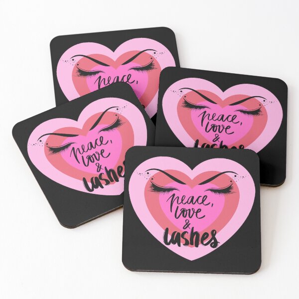 Item preview, Peace Love and Lashes en un corazón rosa radiante designed and sold by Wonder & Whimsy.