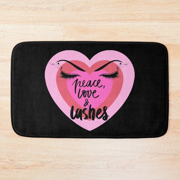 Item preview, Peace Love and Lashes on a pink radiating heart designed and sold by ditzy-designs.