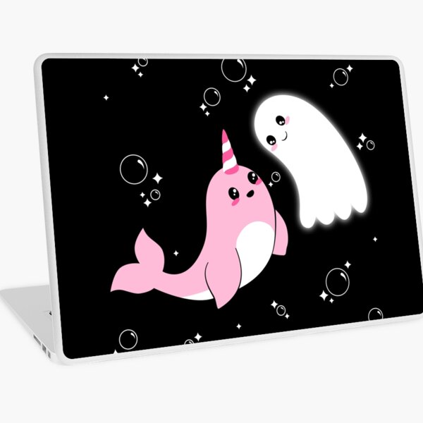 Ghost and Narwhal Laptop Skin
