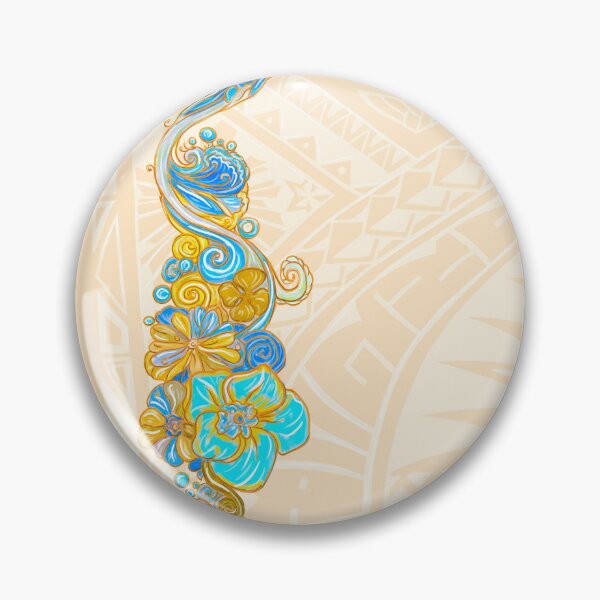 Item preview, Painted Hawaiian Floral With Light Tribal Background designed and sold by sunnthreads.