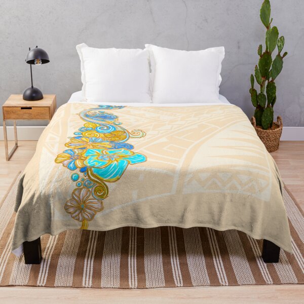 Item preview, Painted Hawaiian Floral With Light Tribal Background designed and sold by sunnthreads.