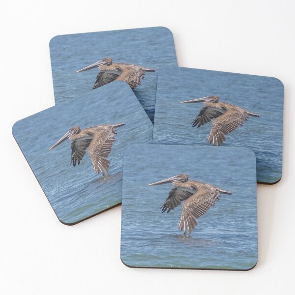 Item preview, Flying Brown Pelican Touches Water with Wing designed and sold by SafariByMarisa.