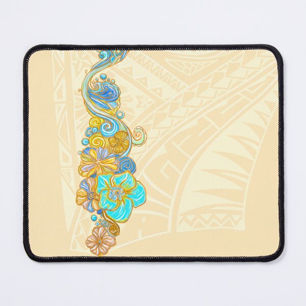 Item preview, Painted Hawaiian Floral With Light Peach Tribal Background designed and sold by sunnthreads.
