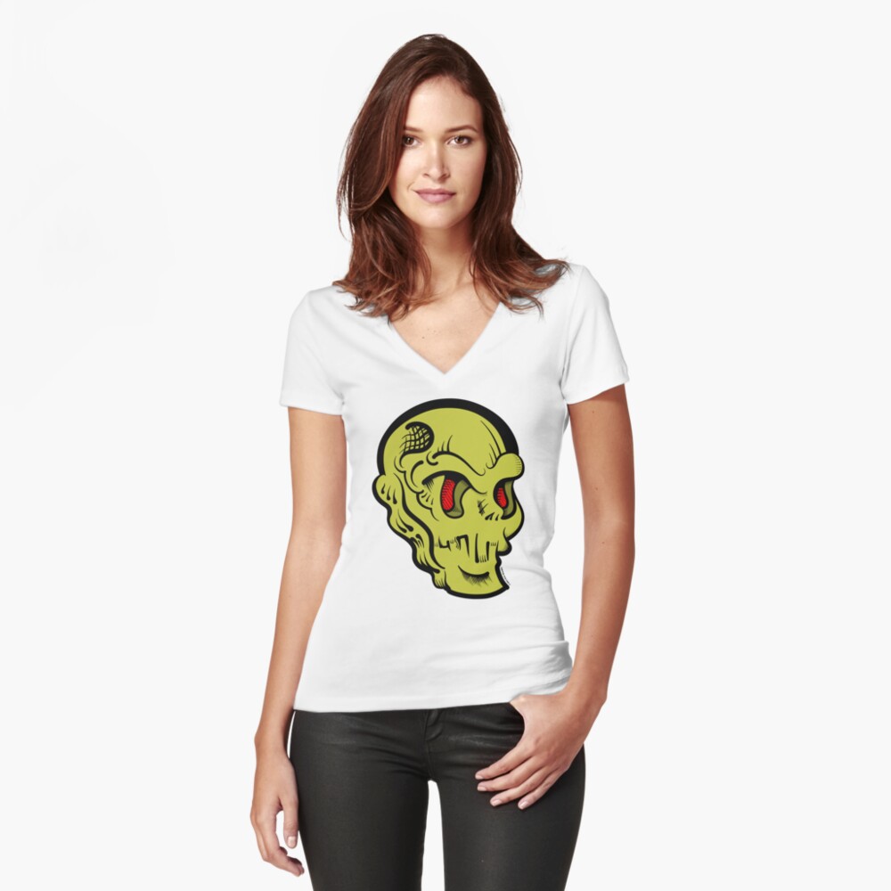 Item preview, Fitted V-Neck T-Shirt designed and sold by sadmachine.