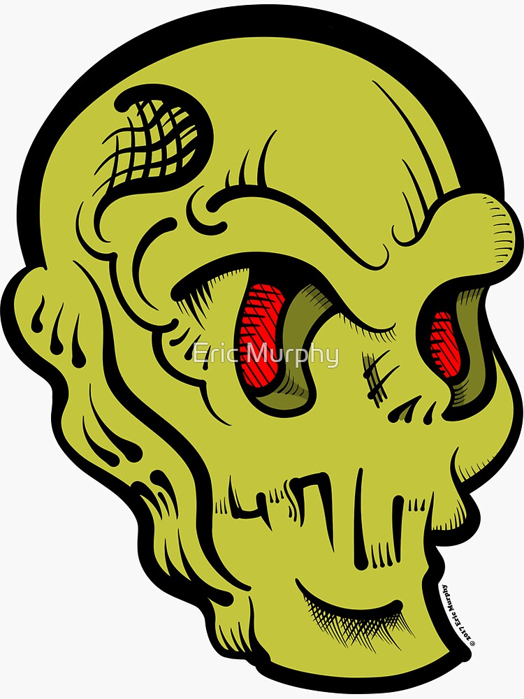 Thumbnail 3 of 3, Sticker, Skully designed and sold by sadmachine.