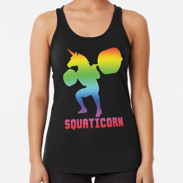 Squaticorn - Leg Day Squat Unicorn Racerback Tank Top