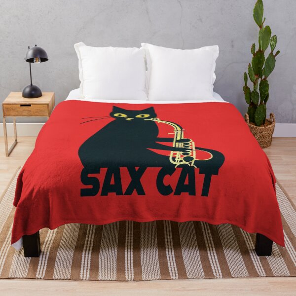 Item preview, Cat Playing a Saxophone Illustration designed and sold by ThePurpleMelon.