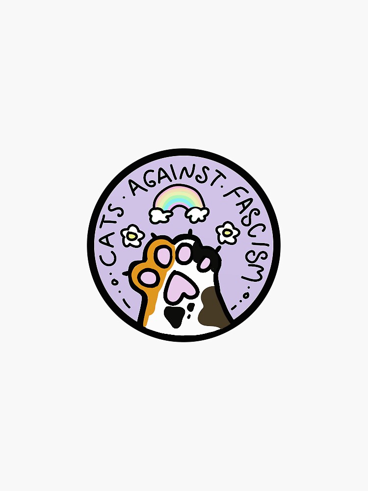 Thumbnail 3 von 3, Sticker, Katzen gegen den Faschismus designt und verkauft von KittyGhost.