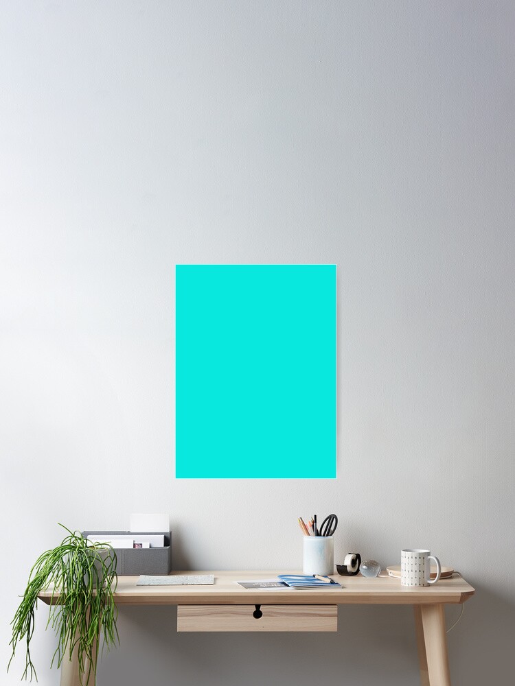 Thumbnail 2 of 3, Poster, Bright Turquoise designed and sold by SolidColors.