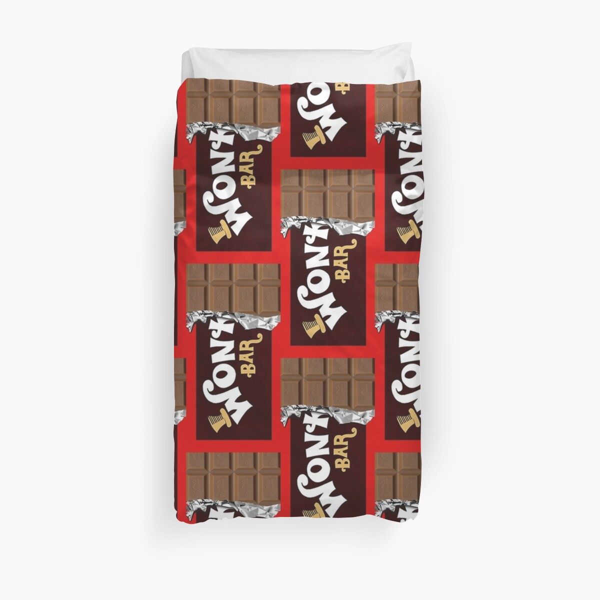 Wonka Bar Chocolate Gold Ticket Candy Sweets Duvet Cover By