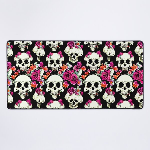 Item preview, Skulls and flowers pattern paint designed and sold by FineArtLoverr.