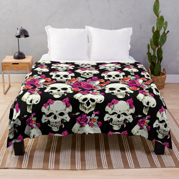 Item preview, Skulls and flowers pattern paint designed and sold by FineArtLoverr.