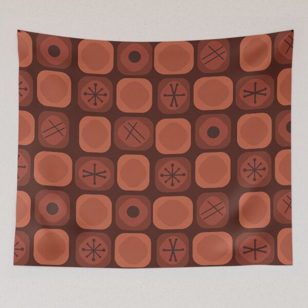 Item preview, 1950s Mod Art Soft Cubes Burnt Orange designed and sold by thepixelgarden.