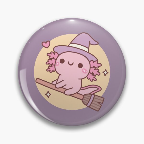 Item preview, Cute Axolotl Witch Flying On A Broom Over The Moon designed and sold by rustydoodle.