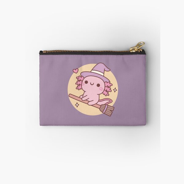Item preview, Cute Axolotl Witch Flying On A Broom Over The Moon designed and sold by rustydoodle.