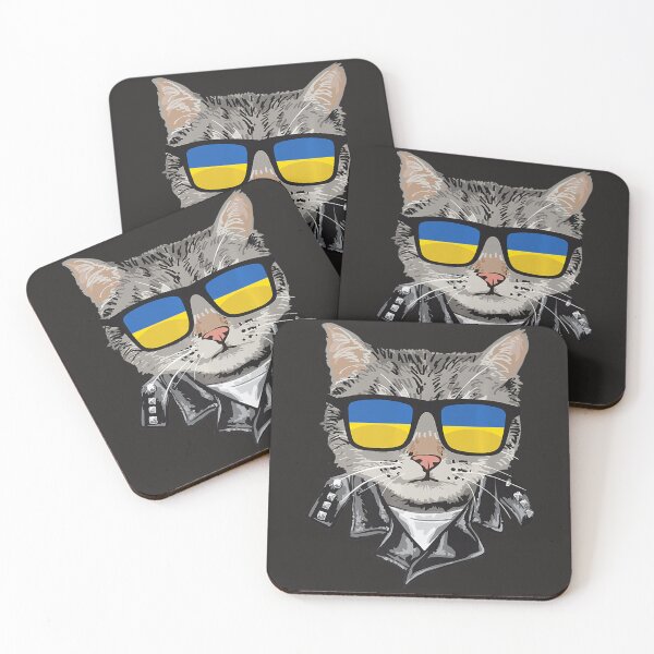Item preview, Cat Ukraine Flag Sunglasses  Cool Ukrainian Cat   designed and sold by bagenajayib.