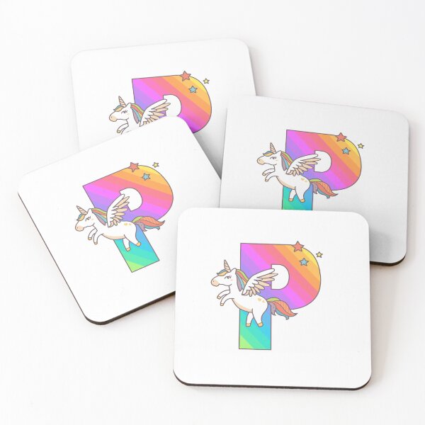 Item preview, Unicorn Monogram Letter P Initial Cute Birthday Gift designed and sold by Delightfully Cynical.