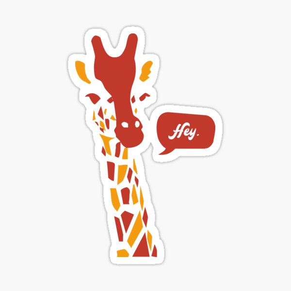Cute Giraffe "Hey" Tank Top Sticker