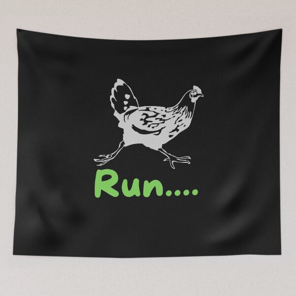 Item preview, Funny Running Chicken meme illustration  designed and sold by garniturex.