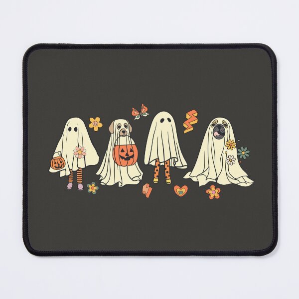 Item preview, Retro Spooky Pals Dogs Ghost Trick or Treat Cute Spooky Season Halloween Vintage Funny designed and sold by JooArtPrints ★★★★★.
