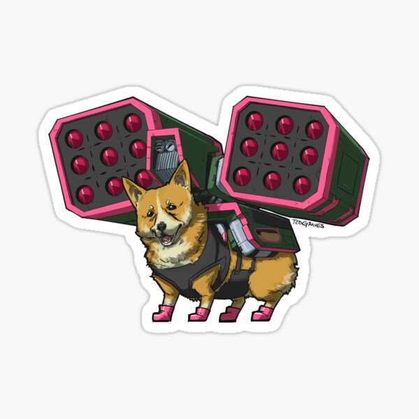 Artie the Artillery Corgi Stickers Sticker