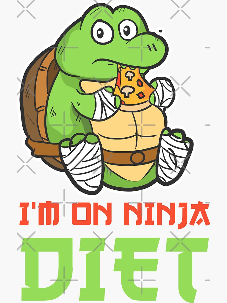 I Am On The Ninja Diet - Funny Turtle And Pizza Lover Water Bottle