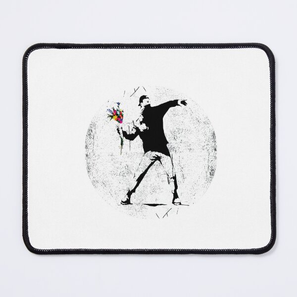 Item preview, Banksy Protester Throwing Flowers Classic designed and sold by morangekinsuz.