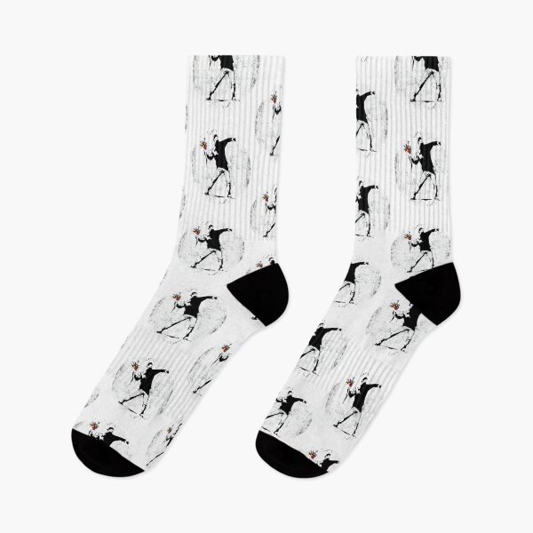 Item preview, Banksy Protester Throwing Flowers Classic  designed and sold by morangekinsuz.