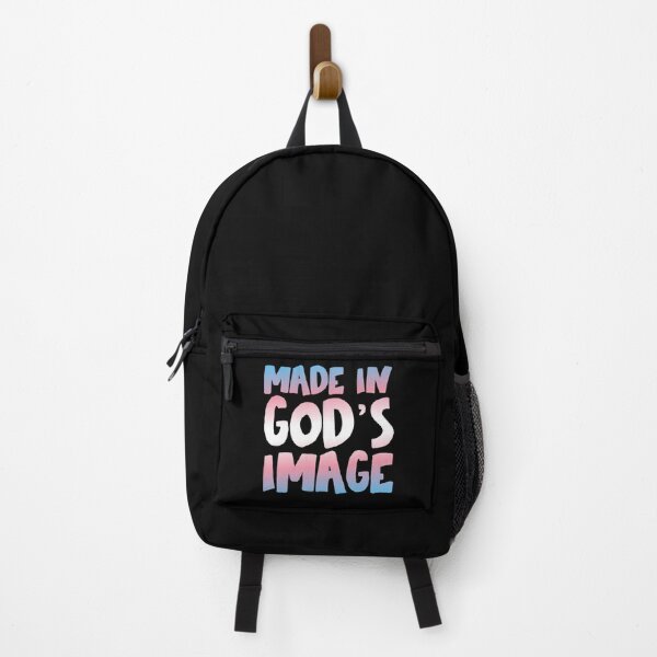 Item preview, "Made in God's image" - Christians for Justice (trans flag colors) designed and sold by Ofeefee.